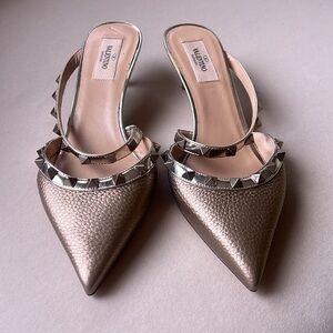 Valentino Garavani Rockstud Asymmetrical Strap Mule size 38